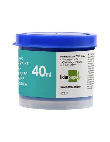 Tempera escolar liderpapel 40 ml azul ultramar