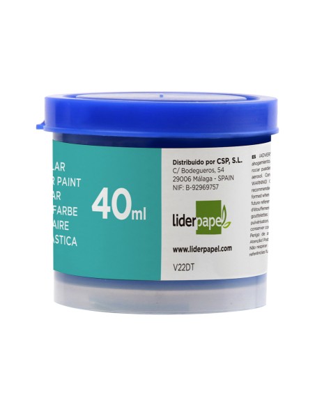 Tempera escolar liderpapel 40 ml azul ultramar