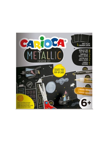 Set de dibujo carioca metallic pop up card...