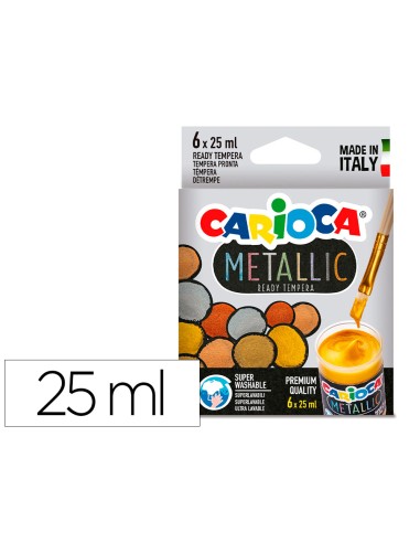 Tempera escolar carioca metallic bote 25 ml...