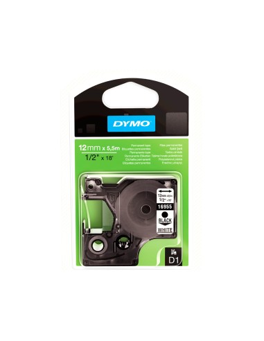 Cinta dymo negro blanco 12mm x 5,5 m d1...