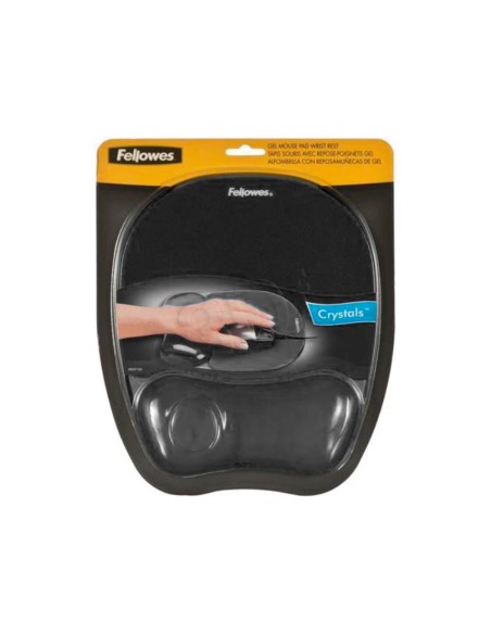 Alfombrilla para raton fellowes negra con reposamuñeca de gel