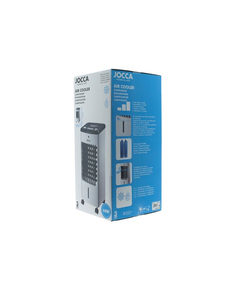 Climatizador humidificador frio jocca 3 velocidades y 3 modos auto ajuste aspas deposito 3 l 600x260x280 mm