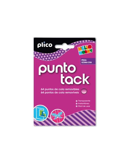 Sujetacosa masilla punto tack de cola removible blister de 64 unidades