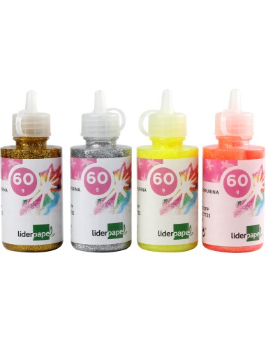 Purpurina pegamento liderpapel fantasia colores...