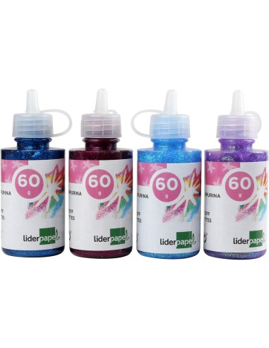 Purpurina pegamento liderpapel fantasia colores...