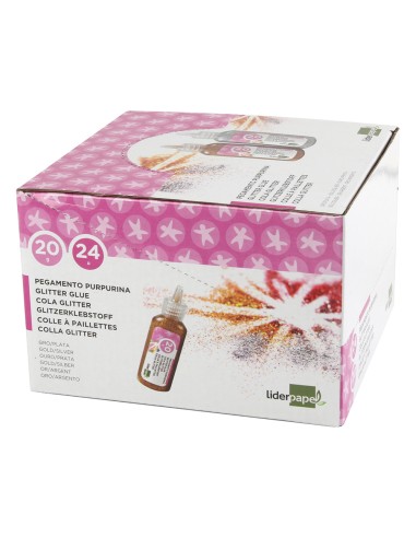 Purpurina pegamento liderpapel fantasia colores...