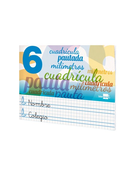 Libreta liderpapel pautaguia tapa cartoncillo 32 hojas din a5 70 gr cuadriculado pautado 6 mm apaisado