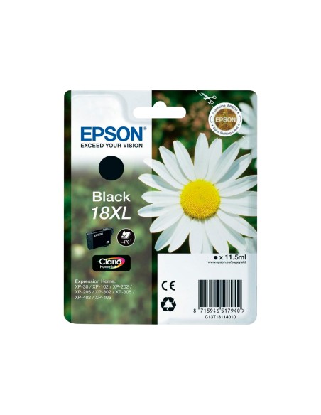 Ink-jet epson t18xl negro expression home xp-102 xp-205 xp-305 xp-405 capacidad 470 pag