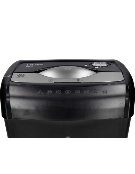 Destructora de documentos q-connect kf17970 capacidad de corte 6 h destruye grapas clips y tarjetas papelera 14l