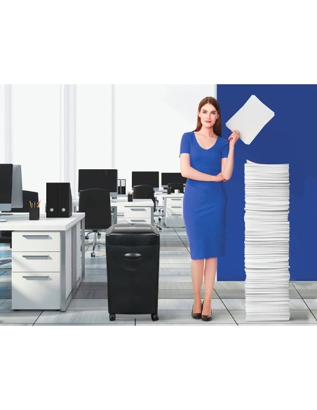 Destructora de documentos q-connect kf15553 capacidad de corte 15 h destruye grapas clips cd y tarjetas 35 litros