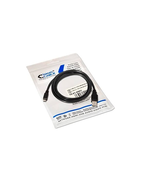 Cable usb nanocable 2.0 tipo a/m-micro usb b/m color negro longitud 1,8 m
