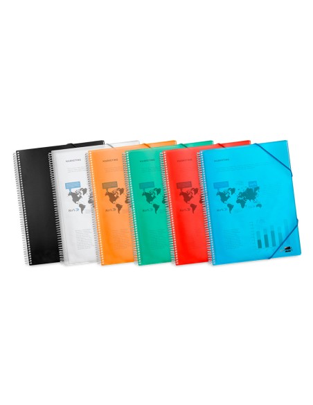 Carpeta liderpapel escaparate con espiral 60 fundas polipropileno din a4 verde