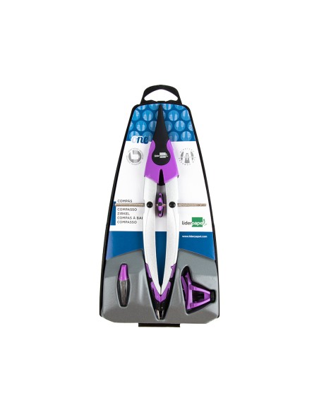 Compas liderpapel one con bigotera adaptador universal yminas colores surtidos