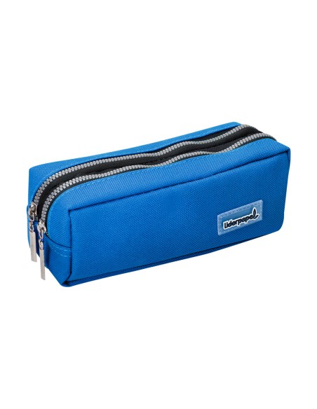 Bolso escolar liderpapel portatodo rectangular 2 bolsillos azul 185x55x70 mm