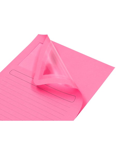 Subcarpeta cartulina q-connect din a4 rosa con ventana transparente 120 g/m2