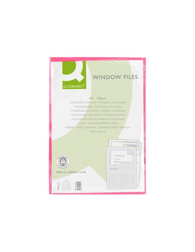 Subcarpeta cartulina q-connect din a4 rosa con...