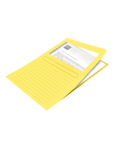 Subcarpeta cartulina q-connect din a4 amarilla con ventana transparente 120 g/m2