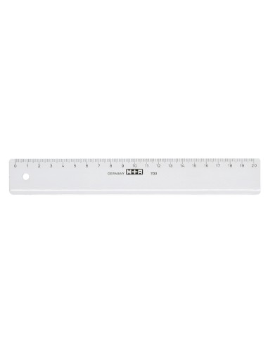 Regla m+r 20 cm plastico transparente