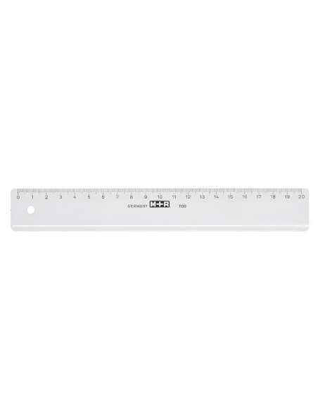 Regla m+r 20 cm plastico transparente