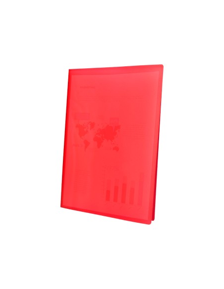 Carpeta liderpapel escaparate 47480 10 fundas polipropileno din a4 rojo translucido