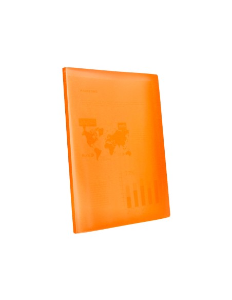 Carpeta liderpapel escaparate 47051 40 fundas polipropileno traslucida din a4 naranja frosty