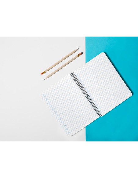 Cuaderno espiral liderpapel cuarto pautaguia tapa blanda 40h 75gr cuadro pautado 4mm c olores surtidos