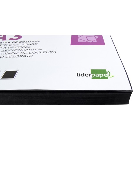Cartulina liderpapel a3 180g/m2 negro paquete de 100 hojas
