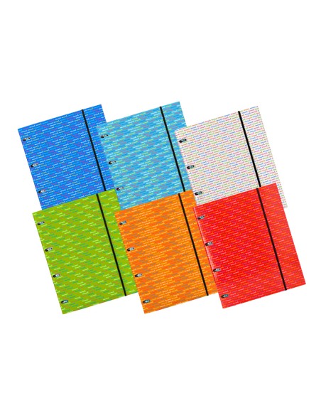 Carpeta con recambio liderpapel a4 cuadro 5mm forrada 4 anillas 20mm colores surtidos