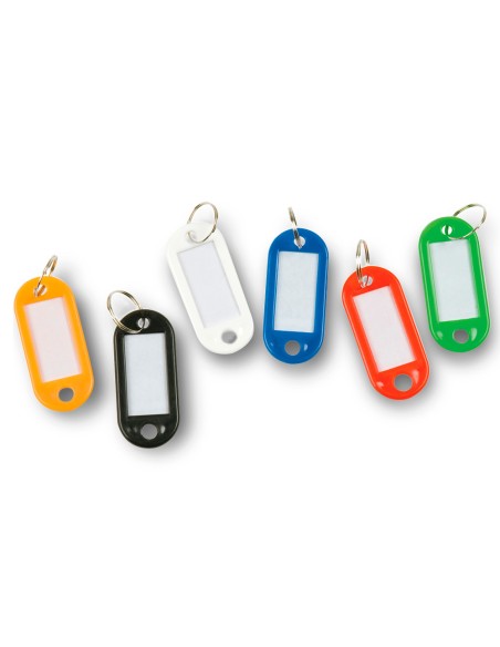 Llavero portaetiquetas q-connect expositor de 100 unidades colores surtidos