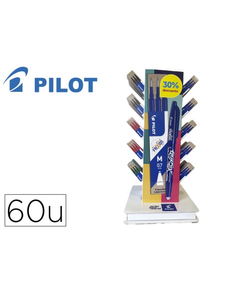 Recambio boligrafo frixion ball expositor sobremesa de 60 cajas 3 recambios colores surtidos