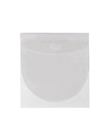 Funda autoadhesiva para cd q-connect con solapa pack de 10 unidades
