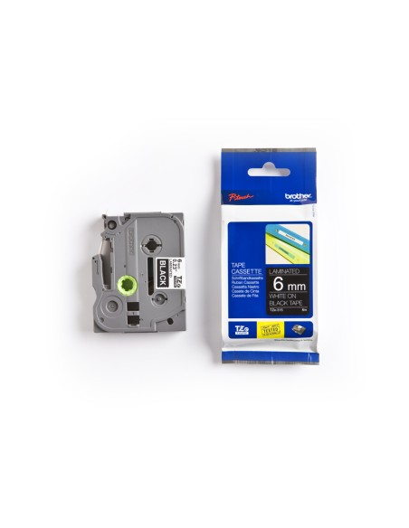 Cinta brother tze315 negro-blanco 6mm longitud 8 m