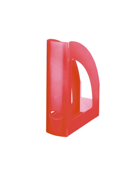 Revistero q-connect plastico rojo translucido