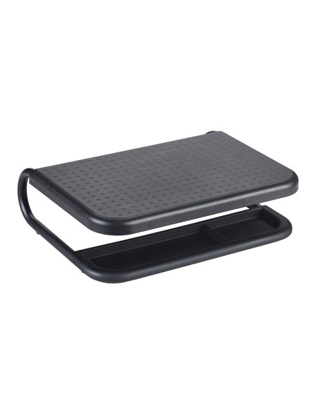 Soporte q-connect para portatil y monitor de pc con bandeja organizadora color negro 380x295x110 mm
