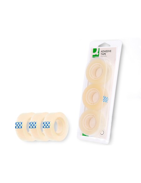 Cinta adhesiva q-connect 33 m x 19 mm blister de 3 unidades
