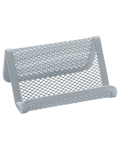 Portatarjetas q-connect metalico plata 11x7,5x5 cm