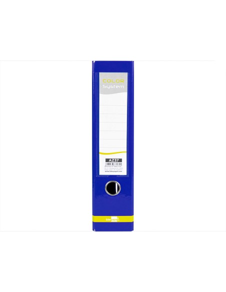 Archivador de palanca liderpapel a4 color system forrado sin rado lomo 80mm azul compresor metalico