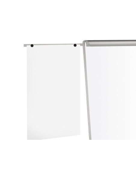 Pizarra blanca q-connect con tripode 90x70x195cm y brazos extensibles para conferencias superficie laminada