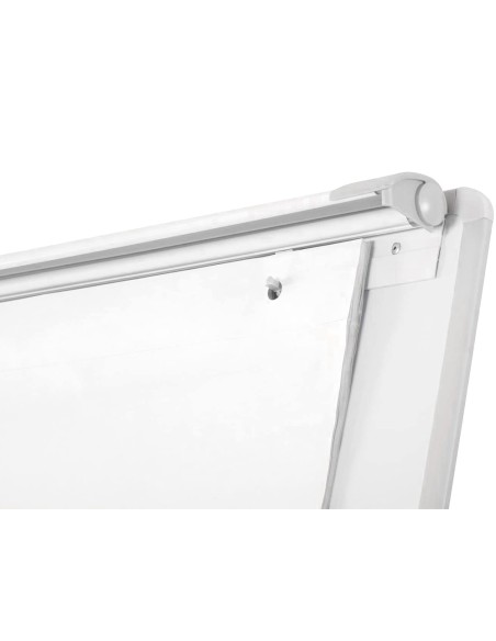 Pizarra blanca q-connect con tripode 90x70x195cm y brazos extensibles para conferencias superficie laminada