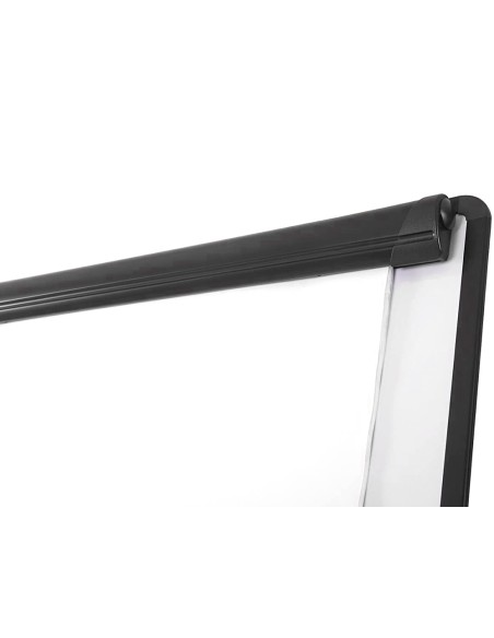 Pizarra blanca q-connect con tripode 100x70 cm para convenciones superficie laminada marco negro