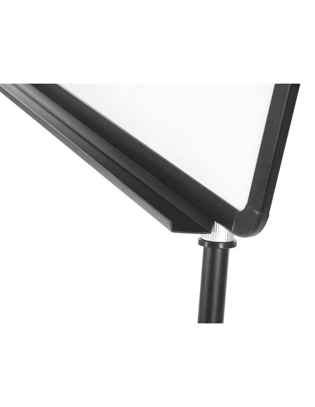 Pizarra blanca q-connect con tripode 100x70 cm para convenciones superficie laminada marco negro