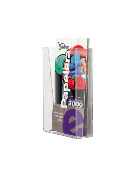 Expositor mural archivo 2000 metacrilato 1/3 din a4 transparente 110x45x180 mm un compartimiento