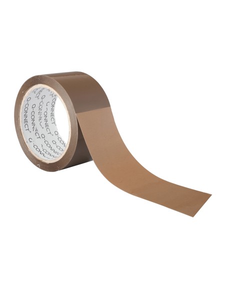 Cinta adhesiva q-connect polipropileno havana 66 m x 50 mm para embalaje bajo ruido