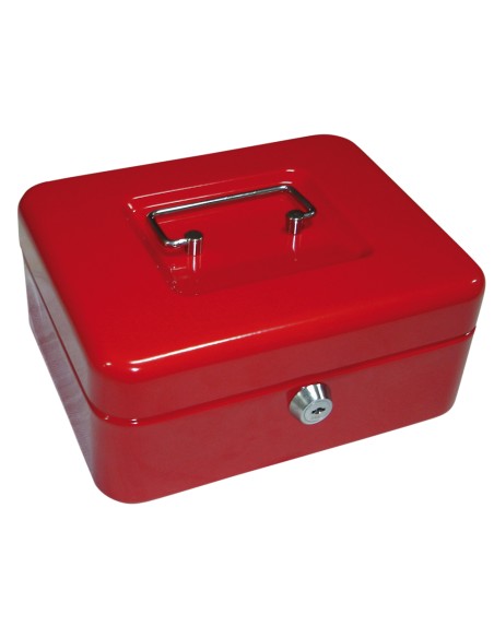 Caja caudales q-connect 8\" 200x160x90 mm roja con portamonedas