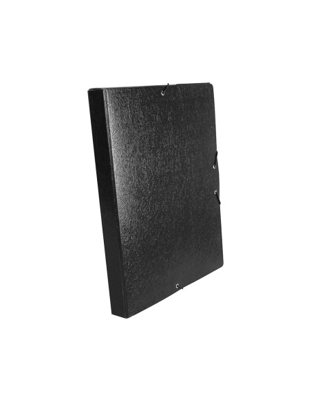 Carpeta proyectos liderpapel folio lomo 30mm carton gofrado negra