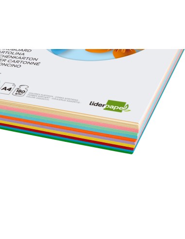Cartulina liderpapel a4 180g/m2 10 colores...