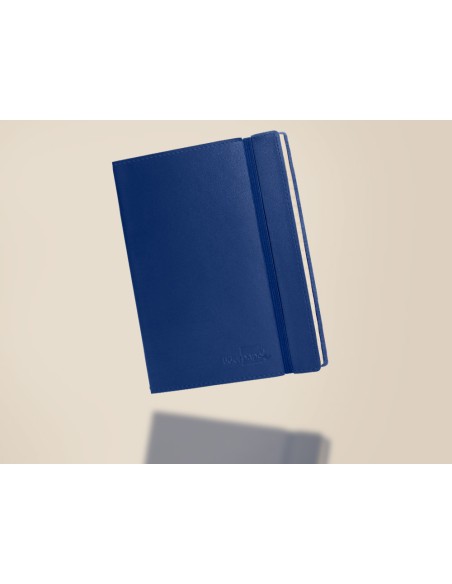 Libreta liderpapel simil piel a5 120 hojas 70g/m2 horizontal sin margen azul