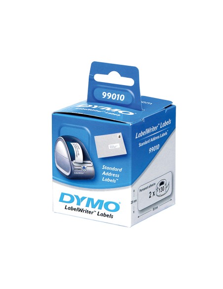 Etiqueta adhesiva dymo 99010 -tamaño 89x28 mm para impresora 400 130 etiquetas uso direcciones caja de 2