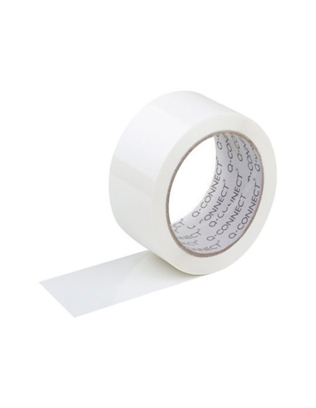 Cinta adhesiva q-connect polipropileno blanca 66 m x 50 mm para embalaje